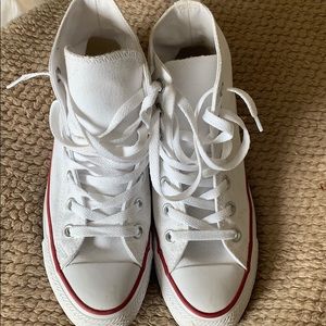 Brand new never worn white converse hightops